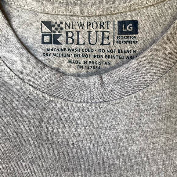 New Port Blue Men’s Short Sleeve T-shirt Size L, Gray, American Muscle Bad Boys - Picture 6 of 7